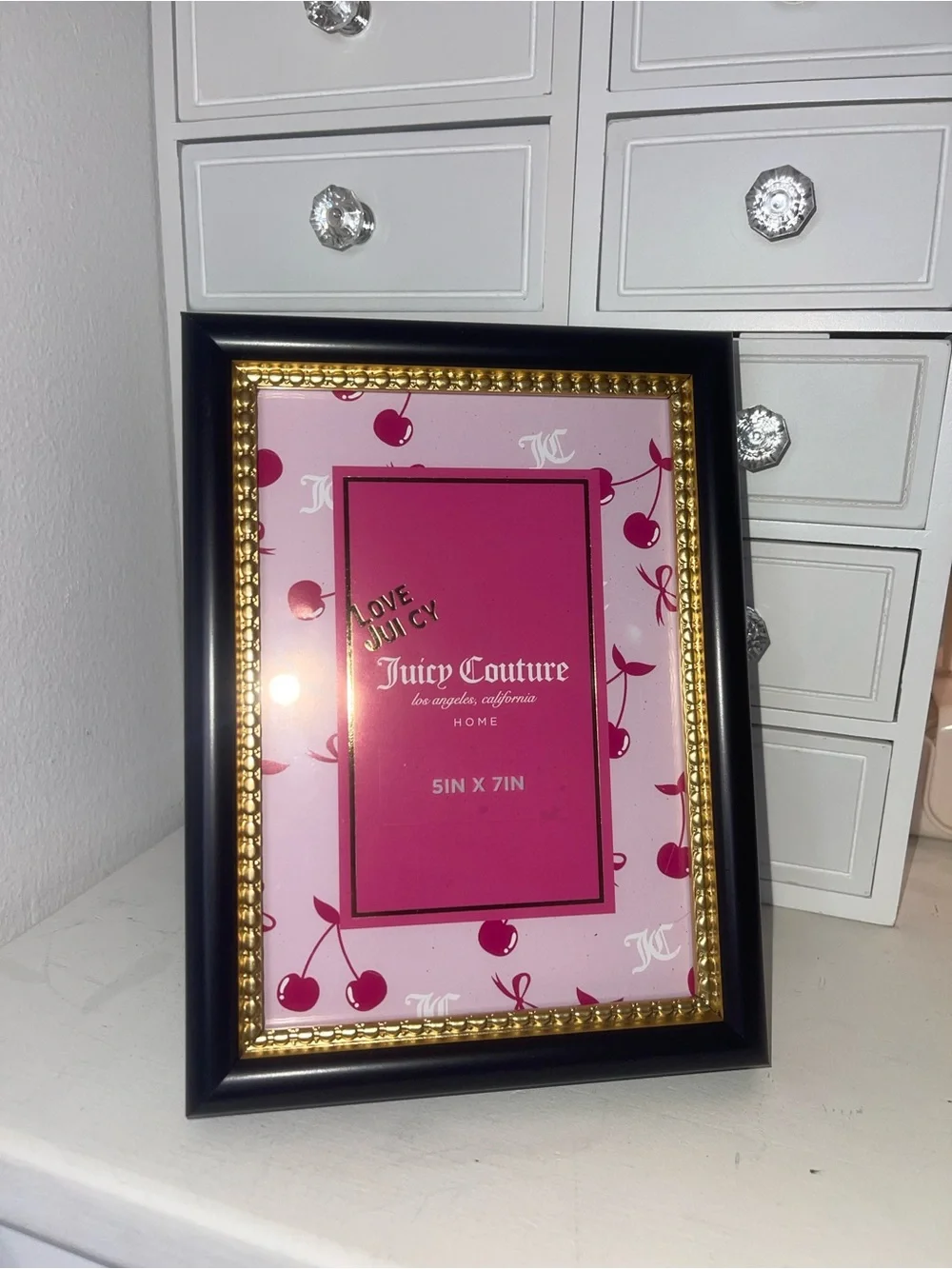 NWT Juicy Couture Pink & Black Decorative Picture Frame